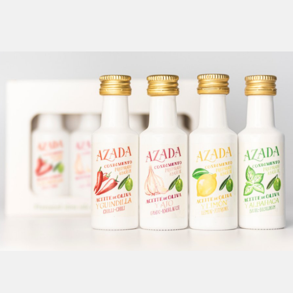 Azada sada ochucených olivových olejů