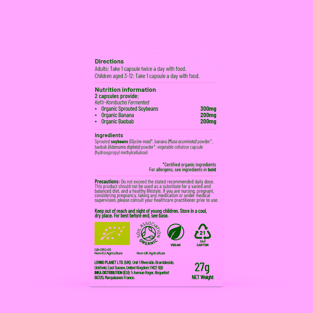 Living Nutrition Your Flora Family Bio fermentovaná symbiotika s baobabem a banánem