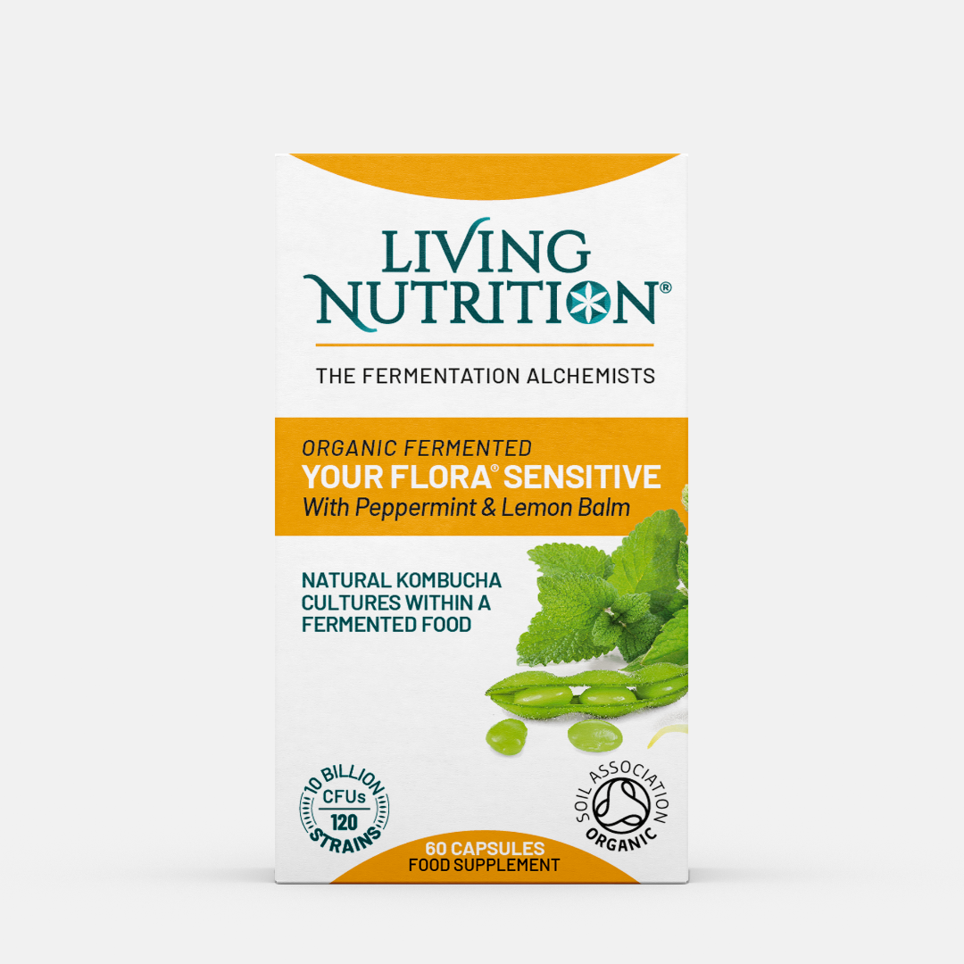 Living Nutrition Your Flora Sensitive Bio fermentovaná symbiotika s mátou a meduňkou