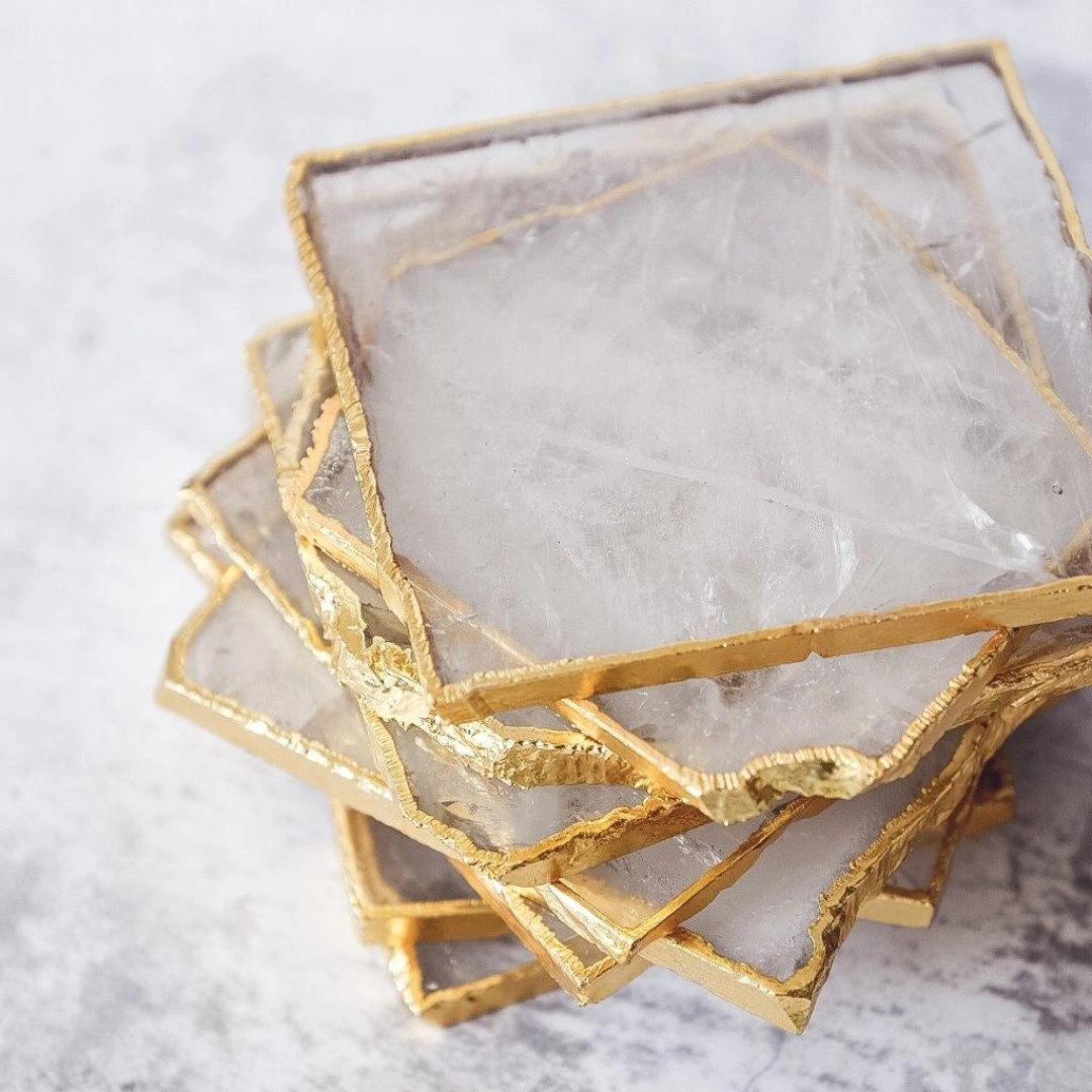 Yoga Day Křišťálový podtácek gold