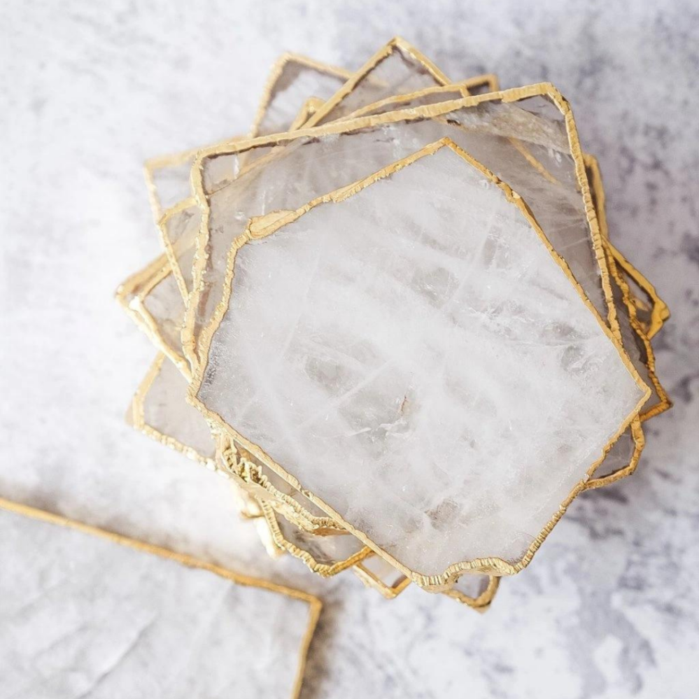 Yoga Day Křišťálový podtácek gold