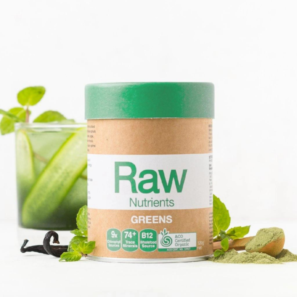Amazonia Raw Nutrients Greens směs zelených superpotravin 120g ZLEVNĚNO