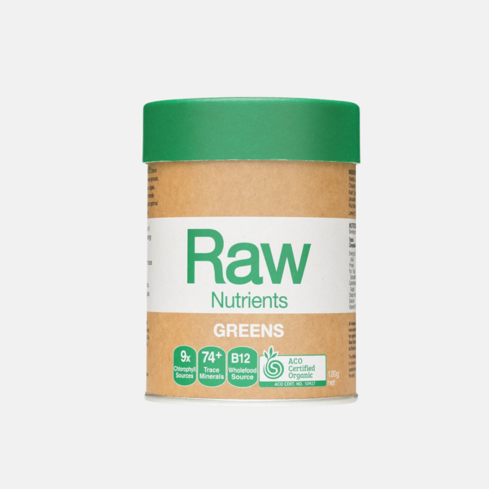 Amazonia Raw Nutrients Greens směs zelených superpotravin 120g ZLEVNĚNO
