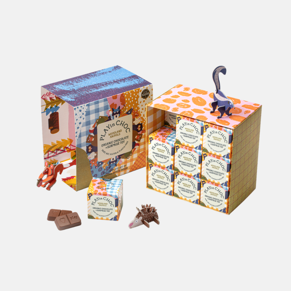 PLAYin CHOC Organic čokoláda s hračkou Lesní zvířátka