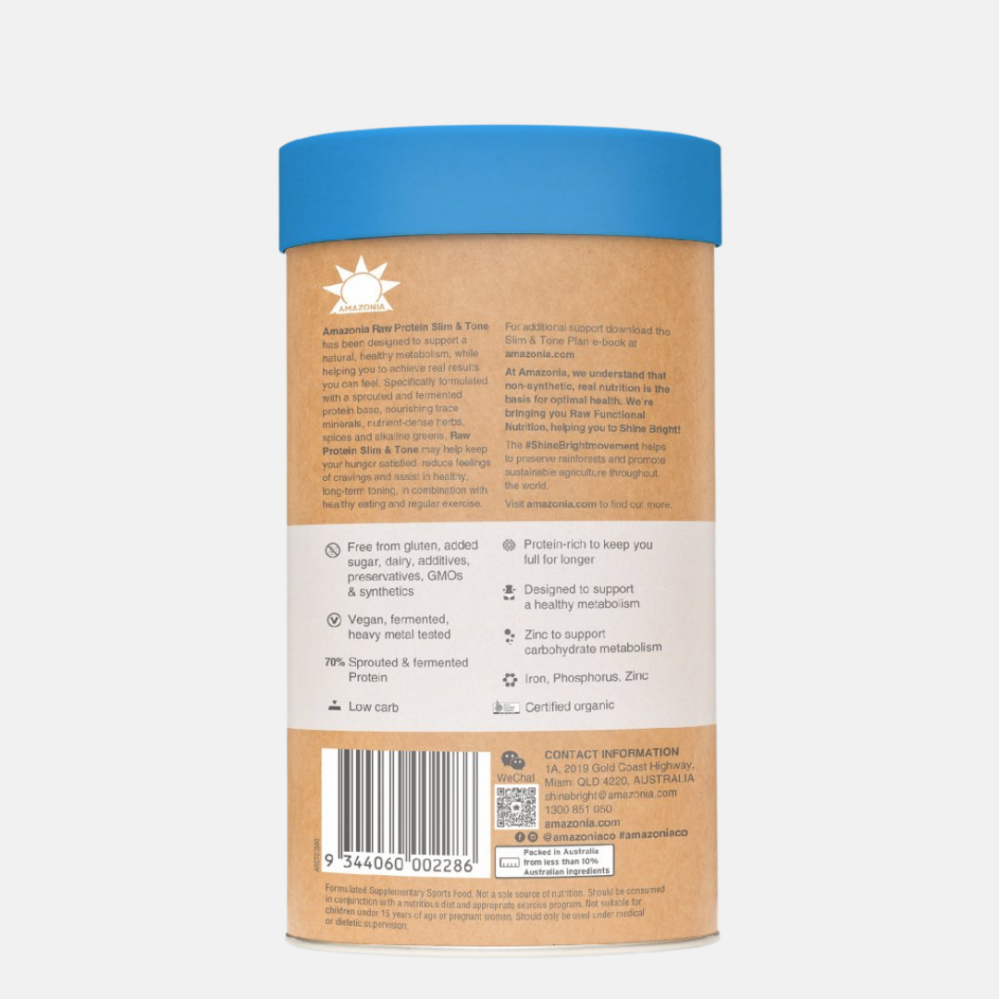 Amazonia Raw Protein Slim & Tone Vanilka se skořicí