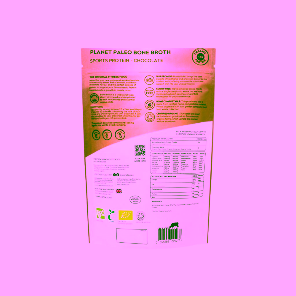 Planet Paleo Bone Broth Protein Powder Chocolate Protein pro sportovce čokoláda