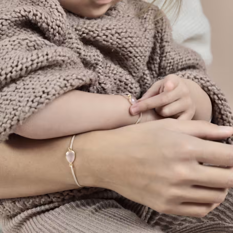 Ilado Rose Quartz Mother-Daughter Bracelet Duo náramků matka-dcera