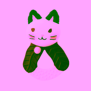 Moulin Roty kousátko z přírodního kaučuku Kočka