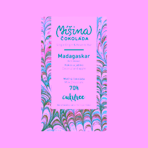 Cukrfree Míšina čokoláda 70% mléčná čokoláda Madagaskar s kokosem a jablky