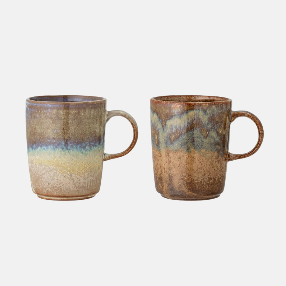 Bloomingville Dahlia sada 2 kameninových hrnků