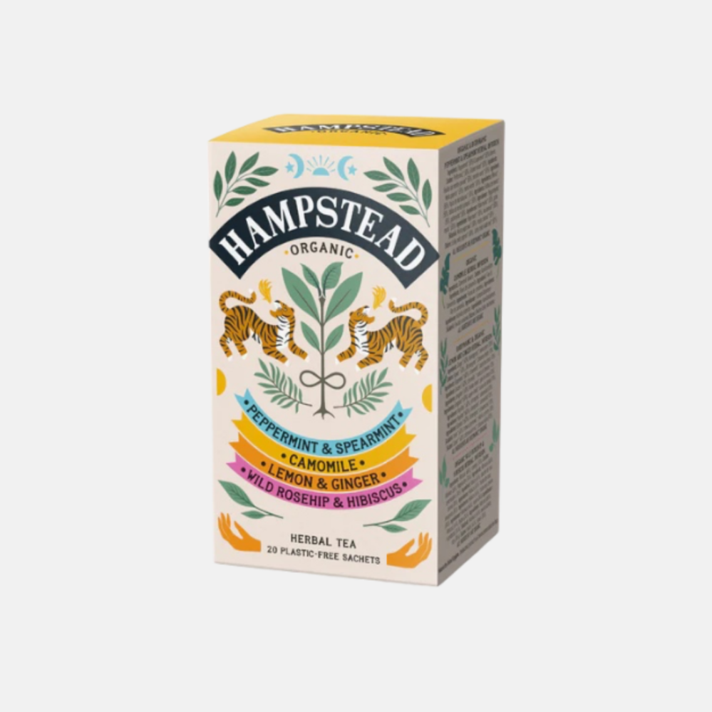 Hampstead Tea London Dárkový balíček selekcí BIO bylinných, zelených a černých čajů