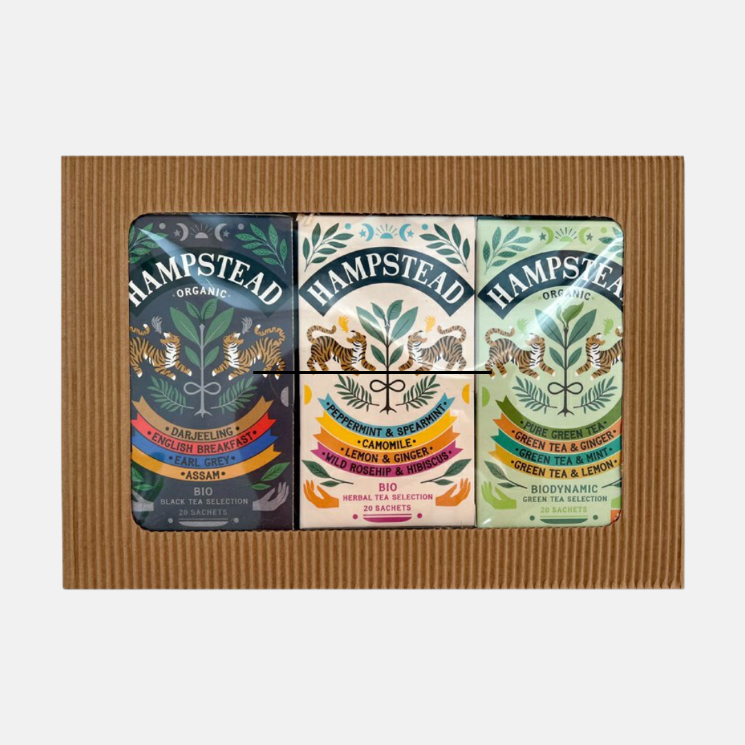 Hampstead Tea London Dárkový balíček selekcí BIO bylinných, zelených a černých čajů