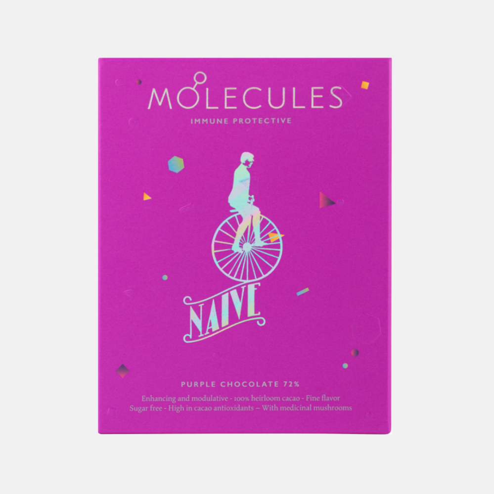Naive fialová bioaktivní čokoláda bez cukru 72 % imunne molecules 20 g