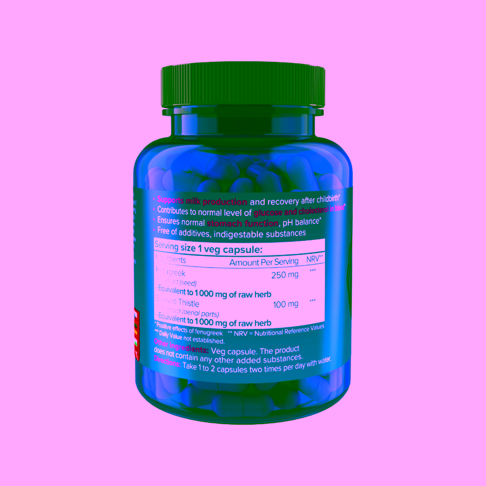 Natios Fenugreek & Blessed Thistle Pískavice & Benedikt 2000 mg