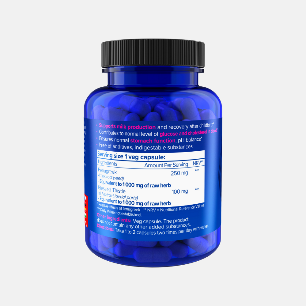 Natios Fenugreek & Blessed Thistle Pískavice & Benedikt 2000 mg