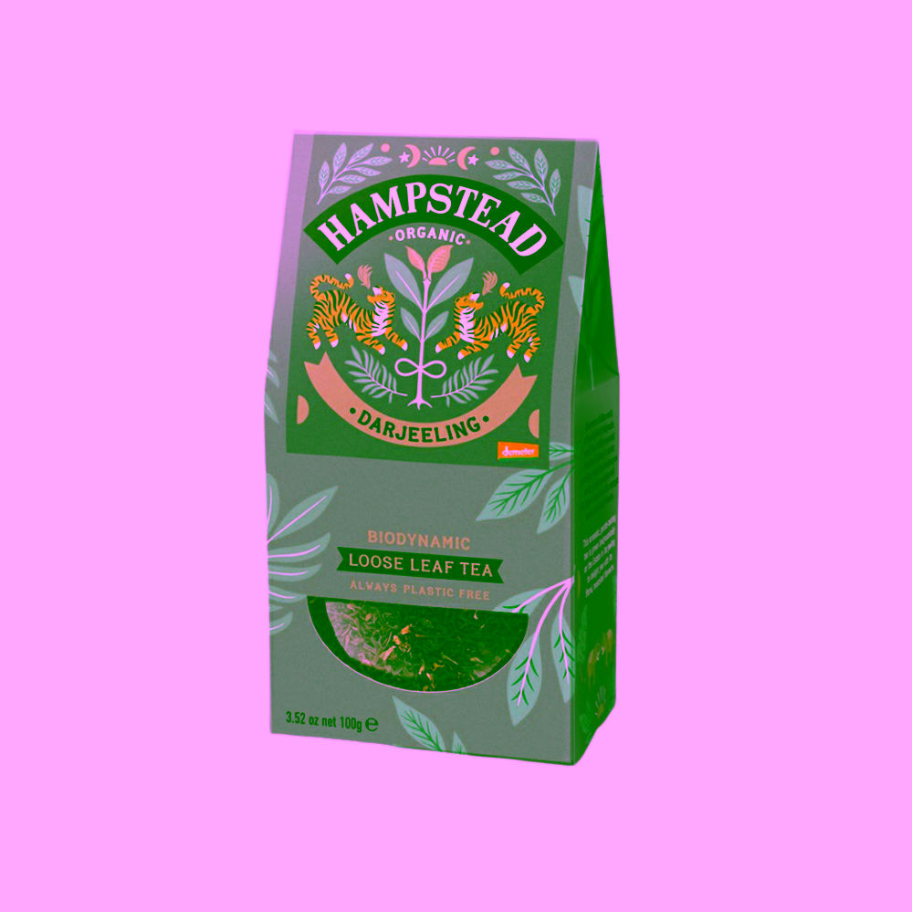Hampstead Tea London Dárkový balíček BIO sypaná bylinná směs se zázvorem a citronem a BIO Darjeeling černý sypaný čaj