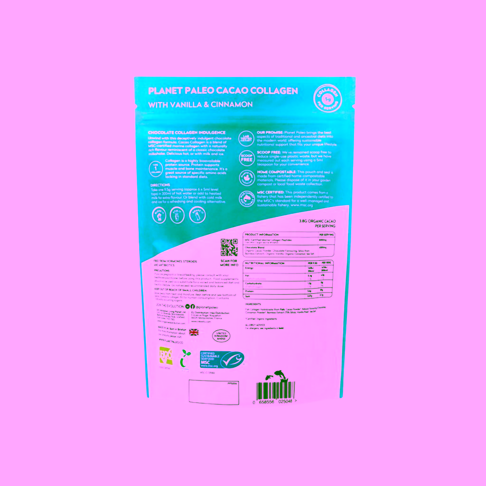 Planet Paleo Cacao Collagen Mořský kolagen čokoláda