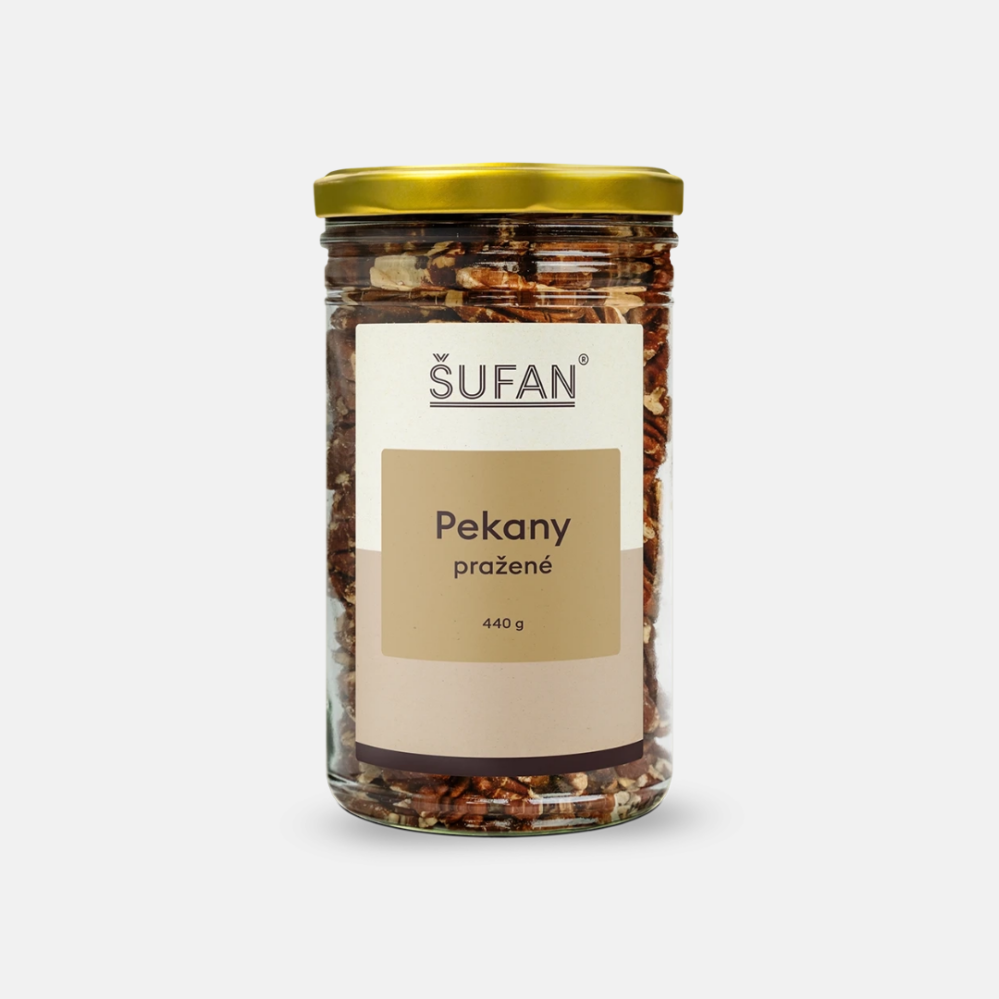 Šufan Pekanové ořechy pražené ve skle