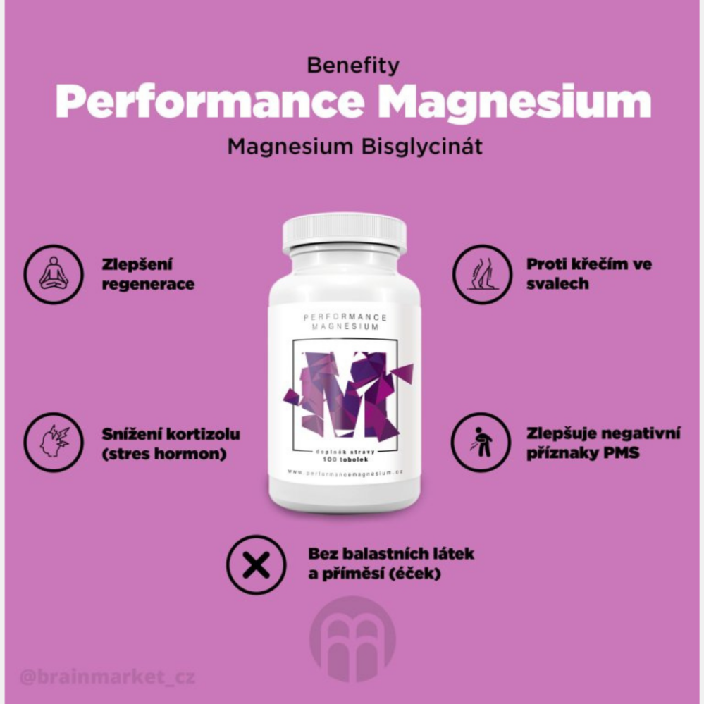 BrainMax Performance Magnesium 1000 mg hořčík 200 mg + vitamín B6