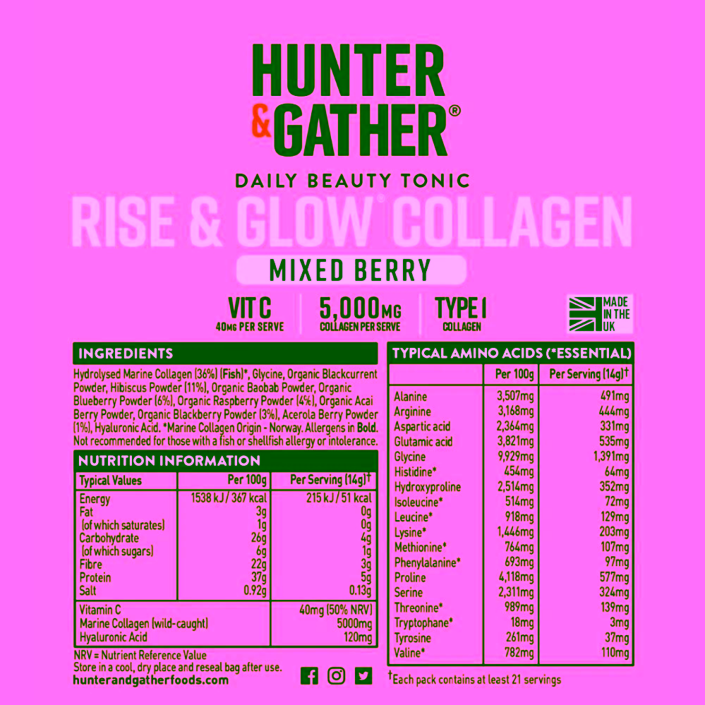 Hunter & Gather Mořský kolagen s vitamínem C a kyselinou hyaluronovou
