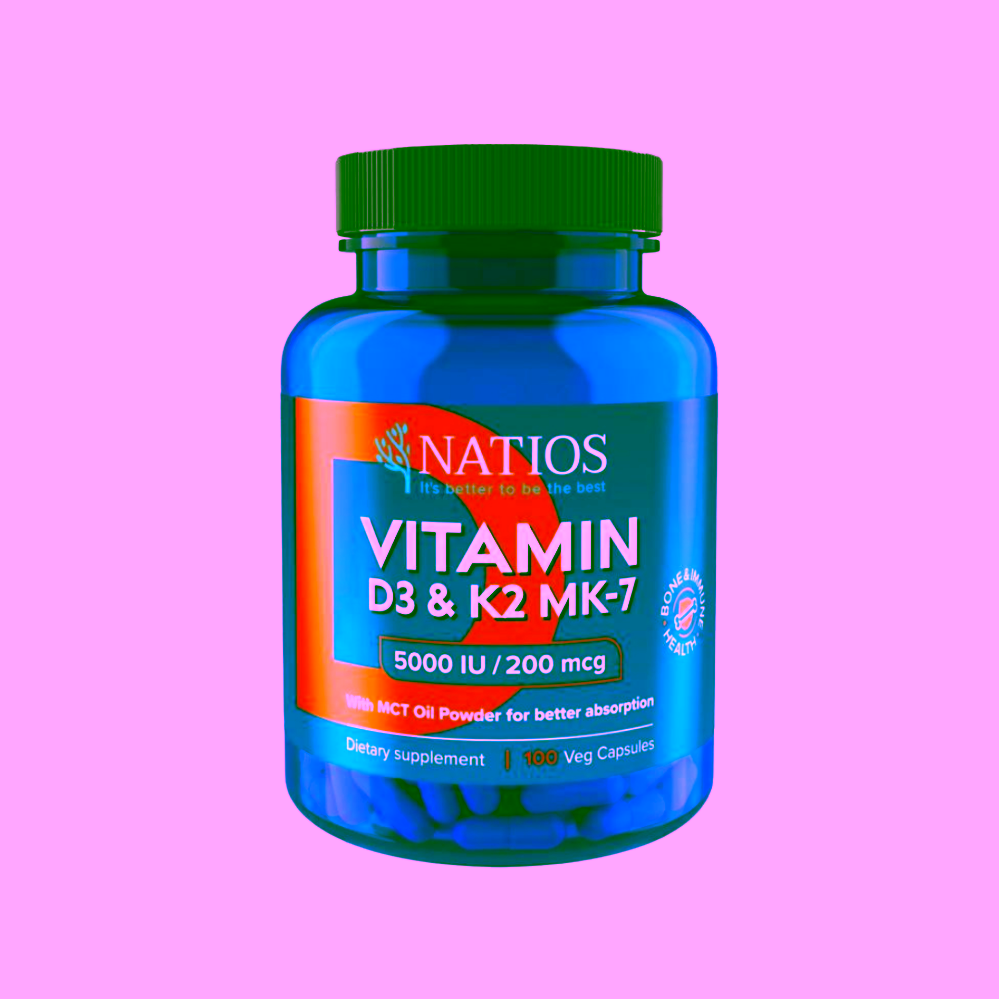 Natios Vitamin D3 & K2 (MenaQ7 MK-7) 5000 IU & 200 mcg