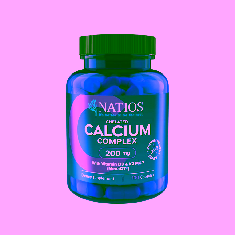 Natios Chelated Calcium Complex Vápník s vitamíny D3 a K2 MK-7 200 mg
