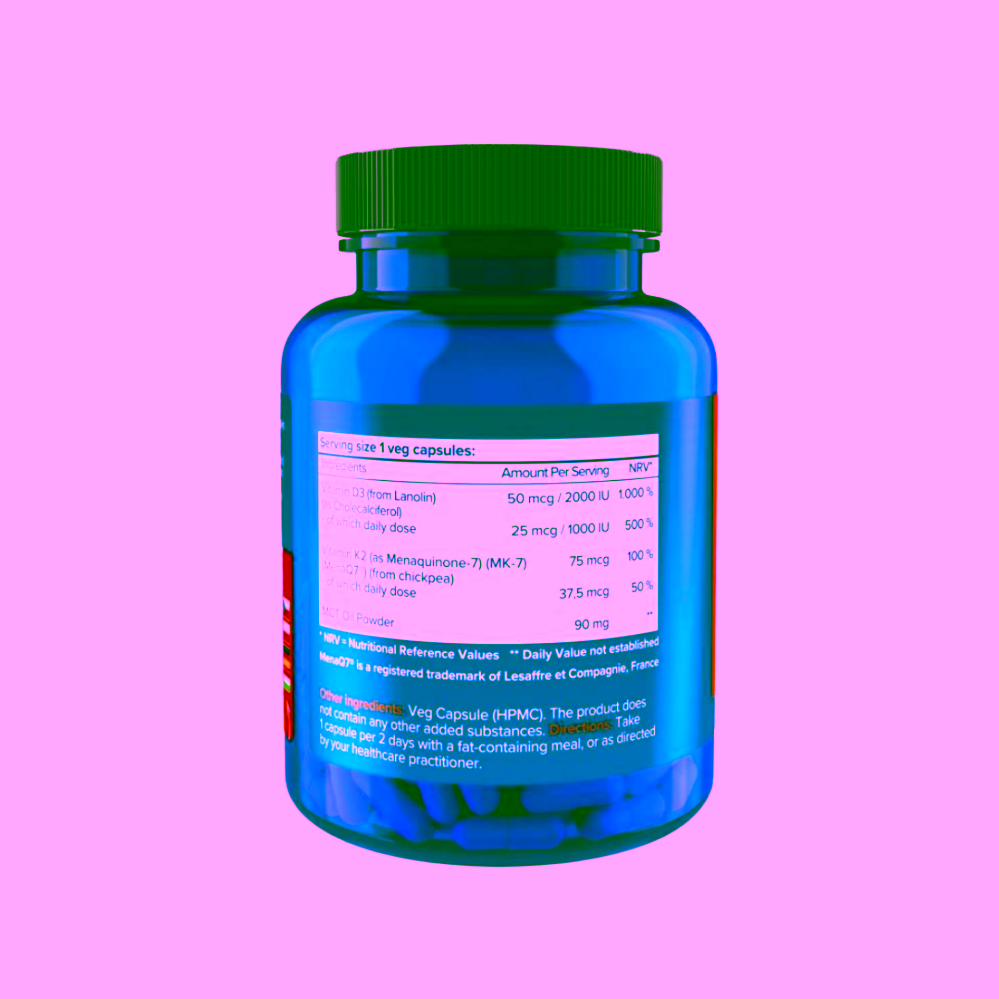 Natios Vitamin D3 & K2 (MenaQ7 MK-7) 2000 IU & 75 mcg
