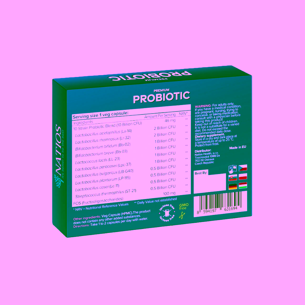 Natios Premium Probiotic Probiotika s FOS 10 miliard CFU 10 kmenů