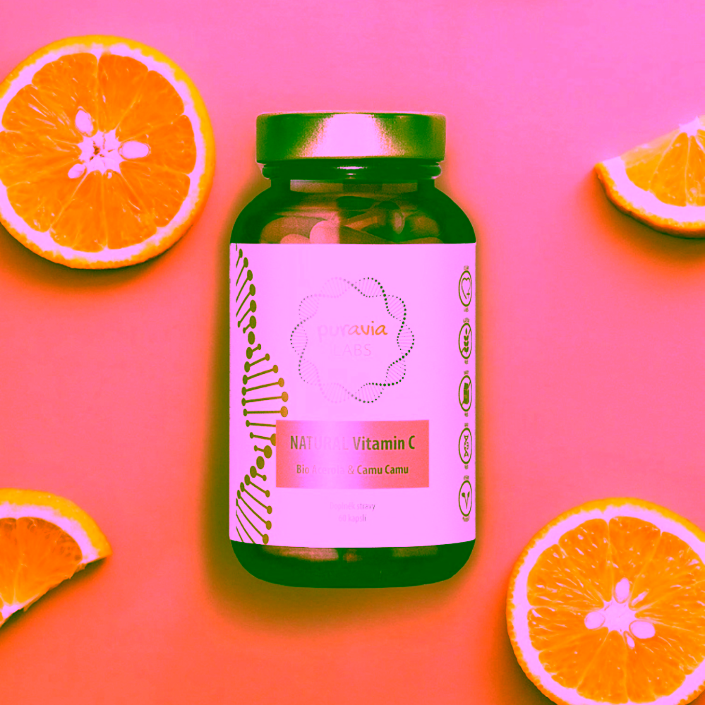 Puravia Labs Přírodní vitamín C bio acerola + Camu Camu