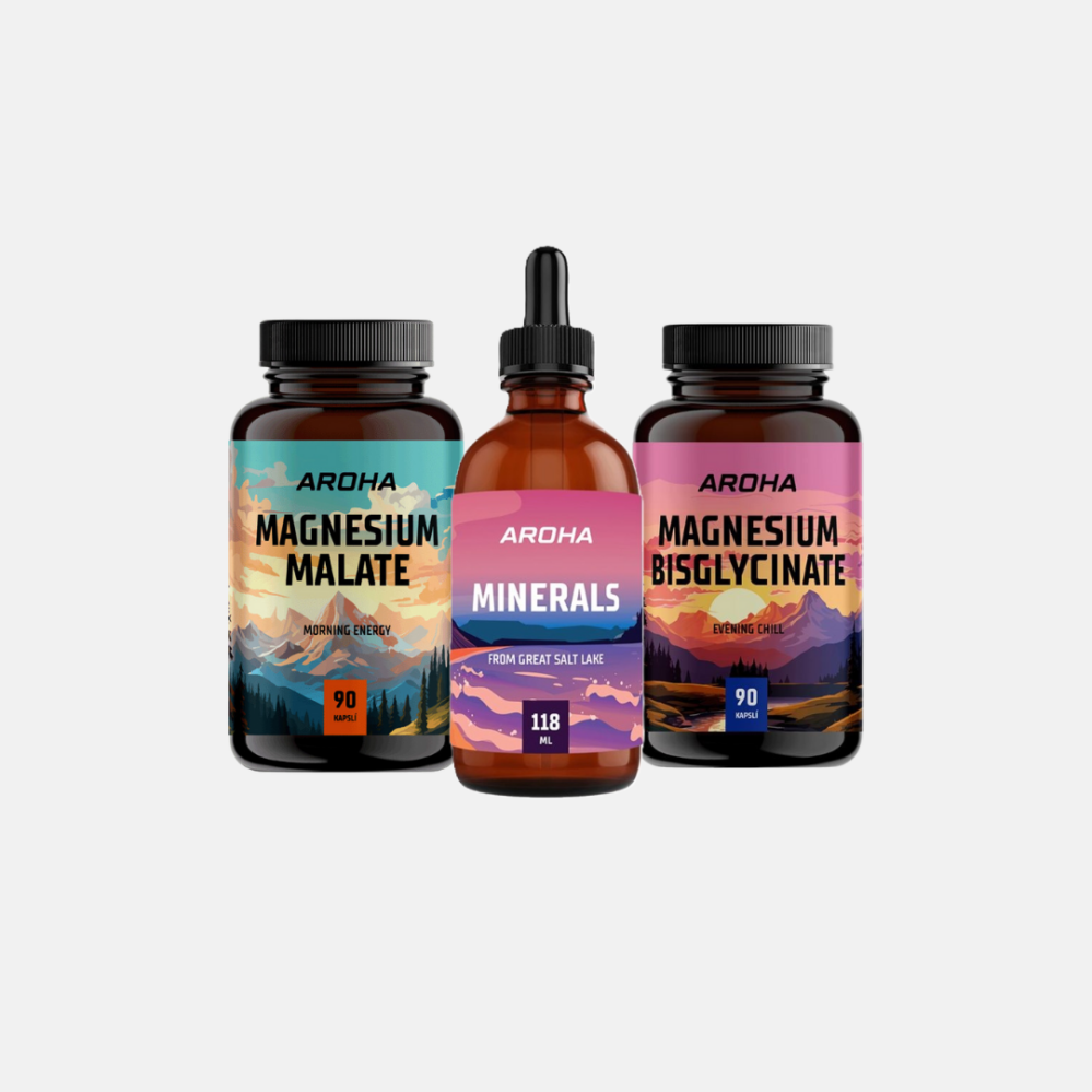 Aroha Výhodný balíček 2 hořčíků Malát a Bisglycinát s Aroha Minerals