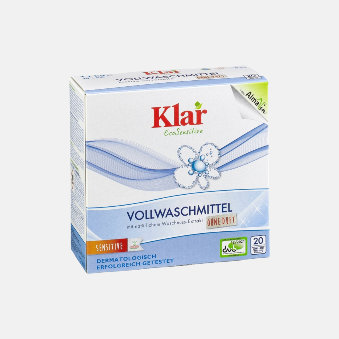 krabice s univerzálním pracím práškem Klar