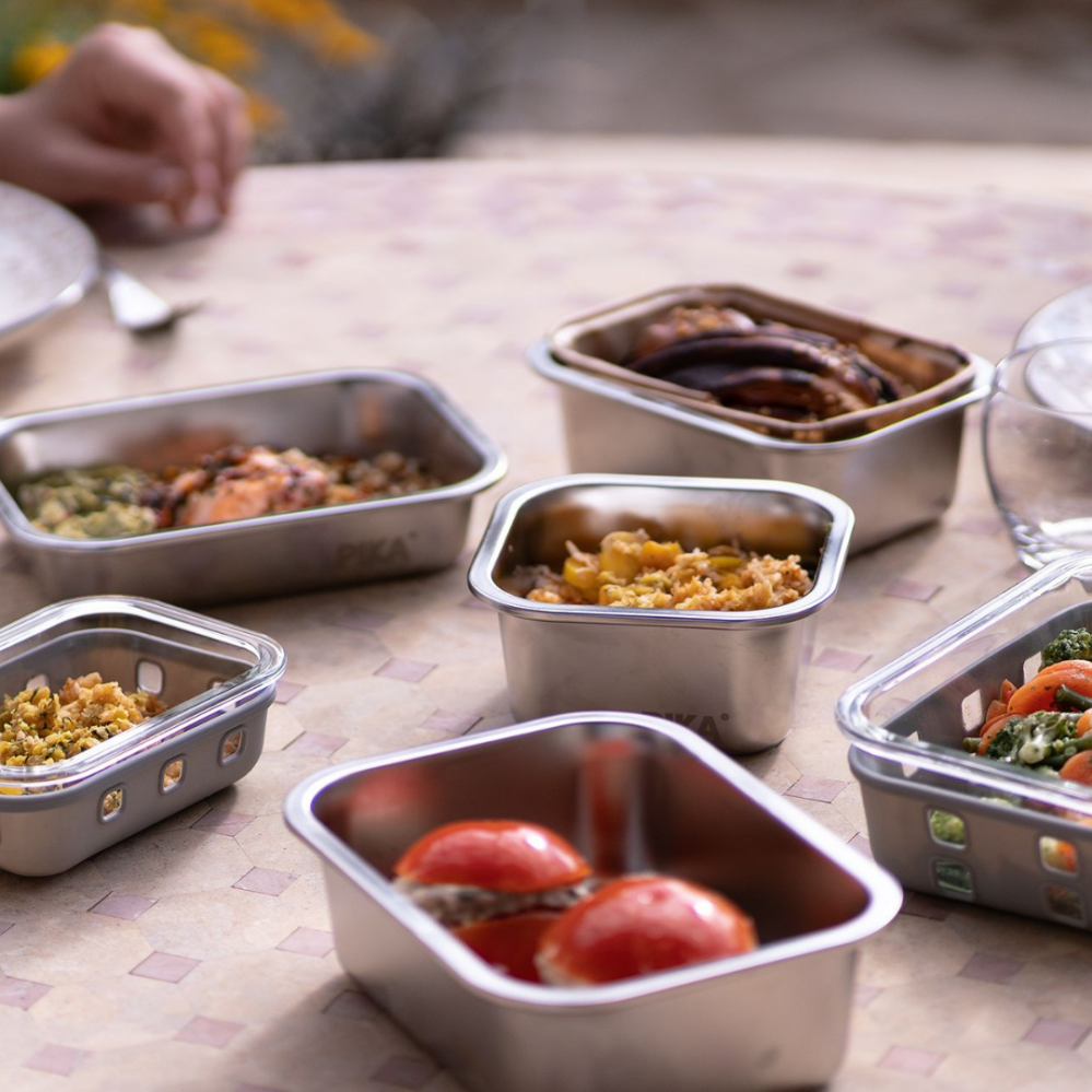 Pika Nerezový jídelní box 820 ml se skleněným víkem (PKMS820)