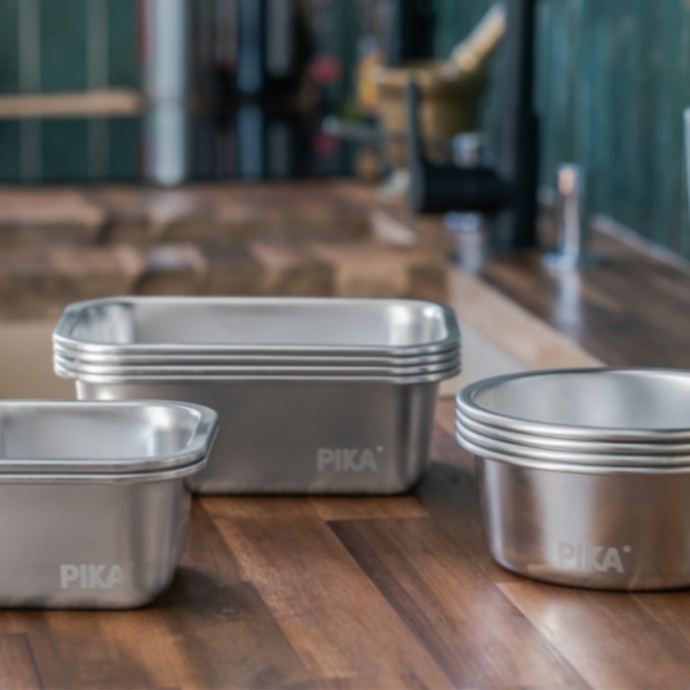 Pika Nerezový jídelní box 820 ml se skleněným víkem (PKMS820)