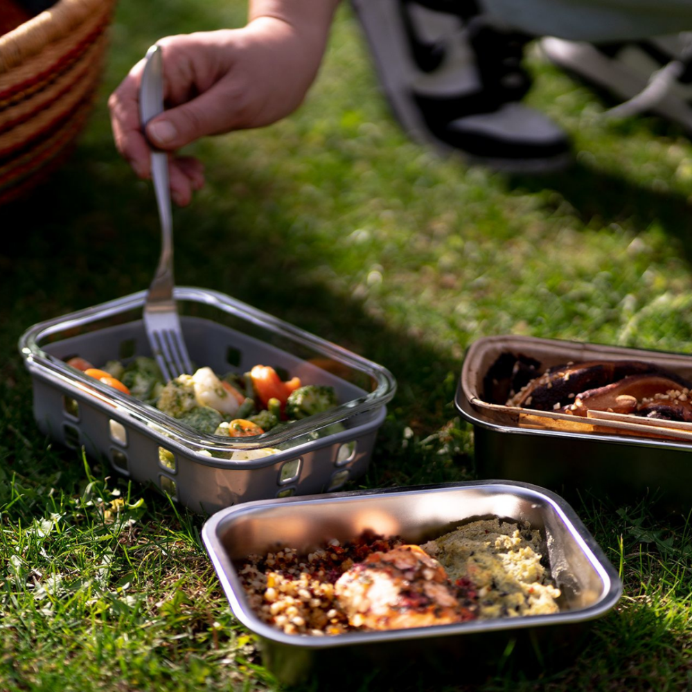 Pika Nerezový jídelní box 820 ml se skleněným víkem (PKMS820)