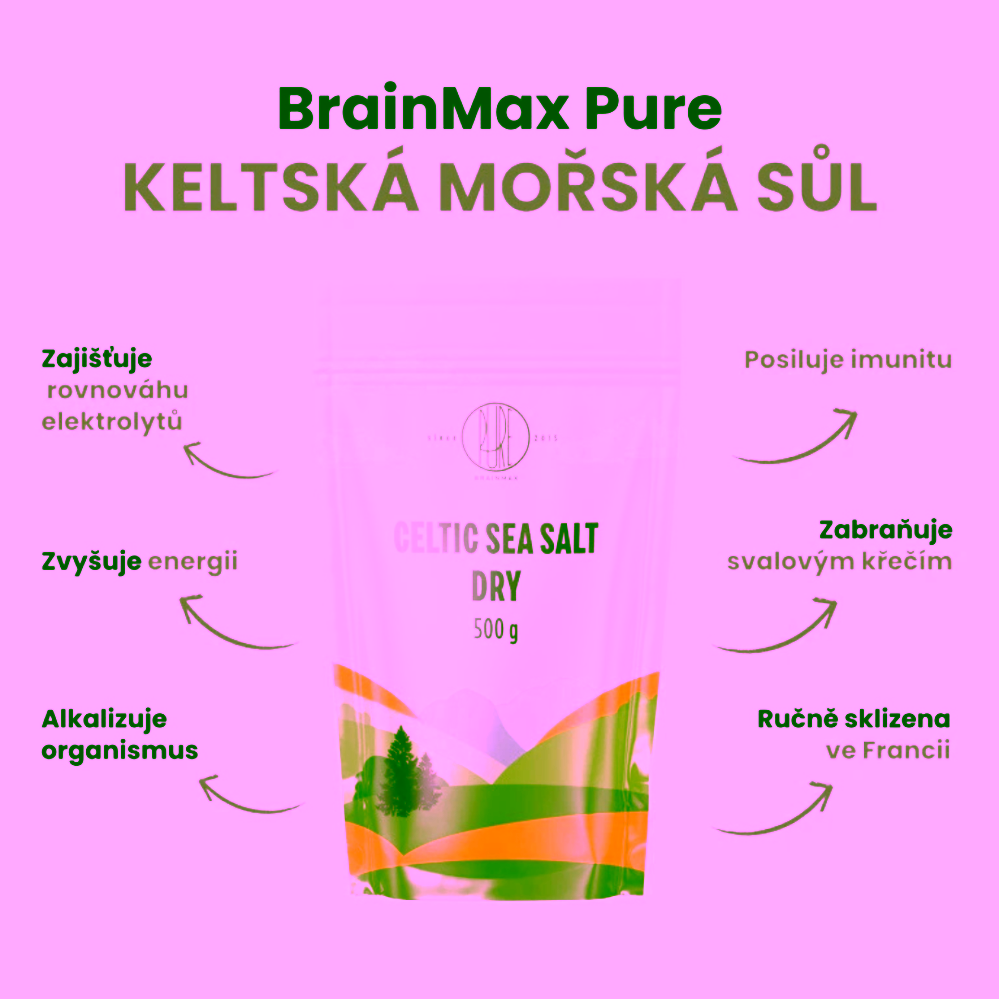 BrainMax Pure Celtic Sea Salt Dry Keltská mořská sůl suchá