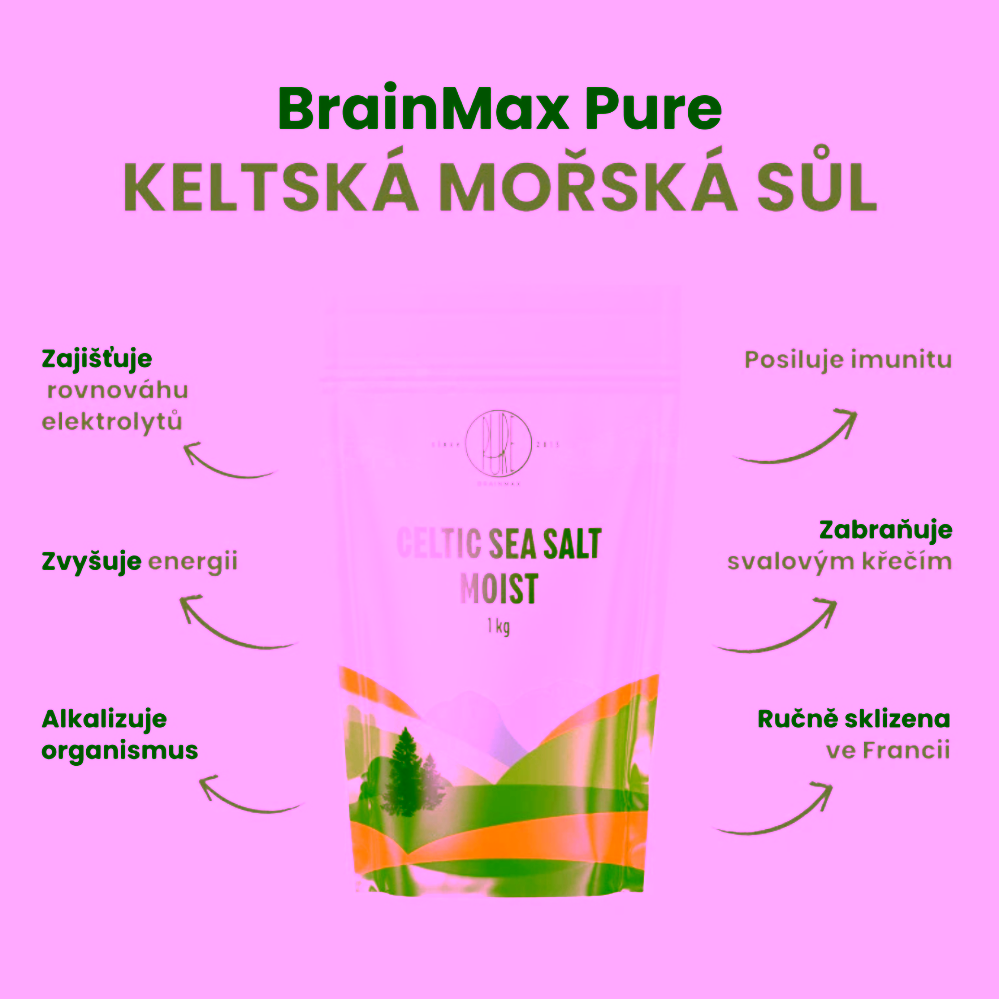 BrainMax Pure Celtic Sea Salt Moist Keltská mořská sůl vlhká