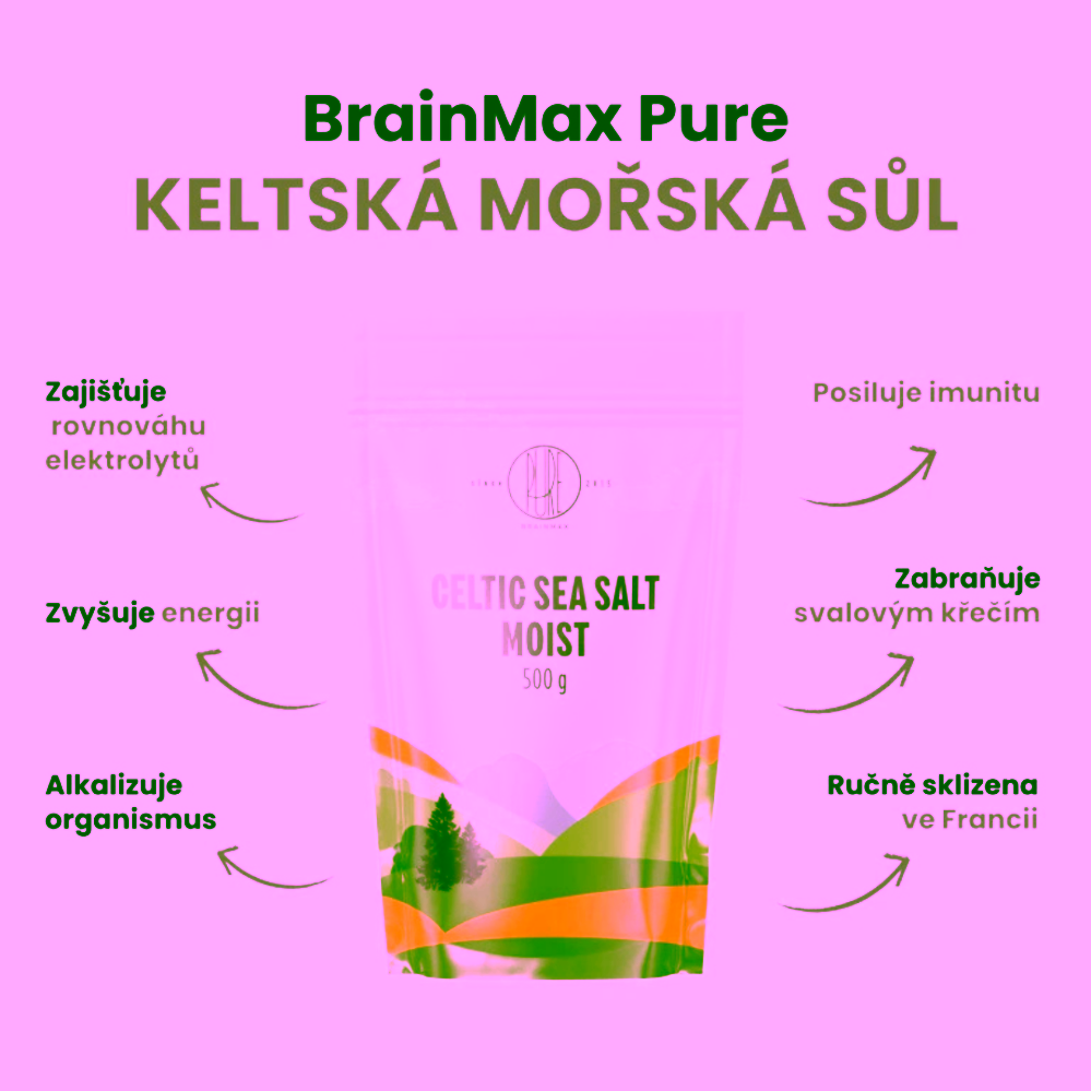 BrainMax Pure Celtic Sea Salt Moist Keltská mořská sůl vlhká