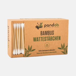 Pandoo Bambusové vatové tyčinky do uší s bio bavlnou 200 ks