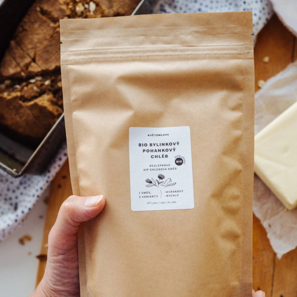 Květomluva Bio bylinkový pohankový AIP chléb (chlebová směs) 500 g